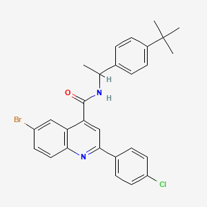 molecular formula C28H26BrClN2O B6082332 6-bromo-N-[1-(4-tert-butylphenyl)ethyl]-2-(4-chlorophenyl)-4-quinolinecarboxamide 