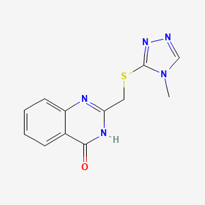 molecular formula C12H11N5OS B6082348 2-{[(4-methyl-4H-1,2,4-triazol-3-yl)thio]methyl}-4(3H)-quinazolinone 