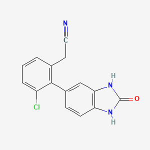 molecular formula C15H10ClN3O B608238 Yl)phenyl)acetonitrile CAS No. 2036082-79-6