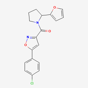 molecular formula C18H15ClN2O3 B6082383 5-(4-chlorophenyl)-3-{[2-(2-furyl)-1-pyrrolidinyl]carbonyl}isoxazole 