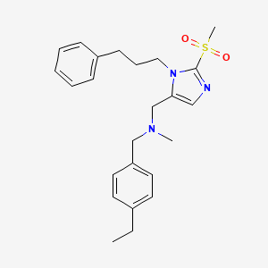 molecular formula C24H31N3O2S B6082384 (4-ethylbenzyl)methyl{[2-(methylsulfonyl)-1-(3-phenylpropyl)-1H-imidazol-5-yl]methyl}amine 