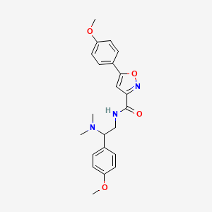 molecular formula C22H25N3O4 B6082405 N-[2-(dimethylamino)-2-(4-methoxyphenyl)ethyl]-5-(4-methoxyphenyl)-3-isoxazolecarboxamide 