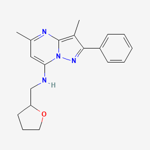 molecular formula C19H22N4O B6082410 3,5-dimethyl-2-phenyl-N-(tetrahydro-2-furanylmethyl)pyrazolo[1,5-a]pyrimidin-7-amine 