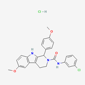N-(3-chlorophenyl)-6-methoxy-1-(4-methoxyphenyl)-1,3,4,9-tetrahydro-2H-beta-carboline-2-carboxamide hydrochloride