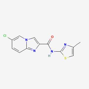molecular formula C12H9ClN4OS B6082436 6-chloro-N-(4-methyl-1,3-thiazol-2-yl)imidazo[1,2-a]pyridine-2-carboxamide 