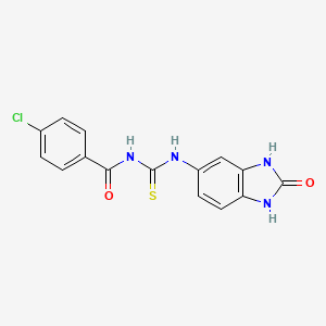 4-chloro-N-{[(2-oxo-2,3-dihydro-1H-benzimidazol-5-yl)amino]carbonothioyl}benzamide