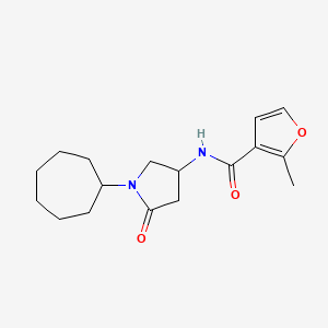 N-(1-cycloheptyl-5-oxo-3-pyrrolidinyl)-2-methyl-3-furamide
