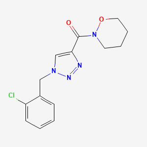 molecular formula C14H15ClN4O2 B6082480 2-{[1-(2-chlorobenzyl)-1H-1,2,3-triazol-4-yl]carbonyl}-1,2-oxazinane 