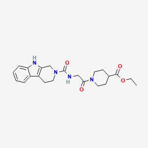molecular formula C22H28N4O4 B6082496 ethyl 1-[N-(1,3,4,9-tetrahydro-2H-beta-carbolin-2-ylcarbonyl)glycyl]-4-piperidinecarboxylate 