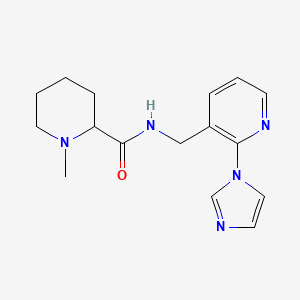 molecular formula C16H21N5O B6082501 N-{[2-(1H-imidazol-1-yl)-3-pyridinyl]methyl}-1-methyl-2-piperidinecarboxamide 