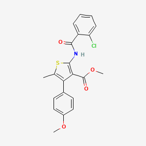 molecular formula C21H18ClNO4S B6082507 methyl 2-[(2-chlorobenzoyl)amino]-4-(4-methoxyphenyl)-5-methyl-3-thiophenecarboxylate 