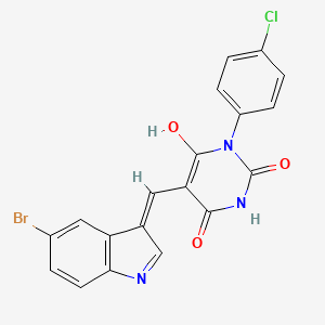 molecular formula C19H11BrClN3O3 B6082511 5-[(5-bromo-1H-indol-3-yl)methylene]-1-(4-chlorophenyl)-2,4,6(1H,3H,5H)-pyrimidinetrione 