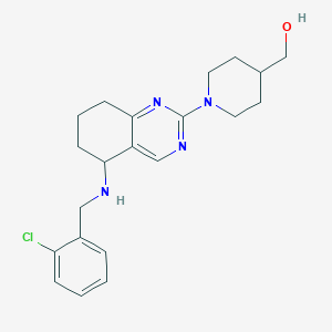 molecular formula C21H27ClN4O B6082517 (1-{5-[(2-chlorobenzyl)amino]-5,6,7,8-tetrahydro-2-quinazolinyl}-4-piperidinyl)methanol 