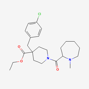 molecular formula C23H33ClN2O3 B6082521 ethyl 4-(4-chlorobenzyl)-1-[(1-methyl-2-azepanyl)carbonyl]-4-piperidinecarboxylate 