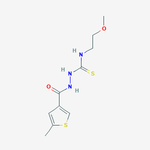 molecular formula C10H15N3O2S2 B6082528 N-(2-methoxyethyl)-2-[(5-methyl-3-thienyl)carbonyl]hydrazinecarbothioamide 