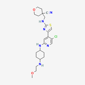 4-(((4-(5-Chloro-2-((trans-4-((2-methoxyethyl)amino)cyclohexyl)amino)pyridin-4-yl)thiazol-2-yl)amino)methyl)tetrahydro-2H-pyran-4-carbonitrile