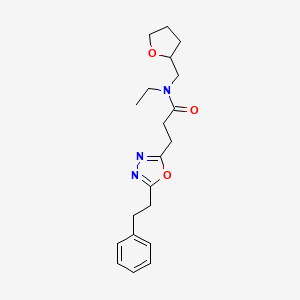 N-ethyl-3-[5-(2-phenylethyl)-1,3,4-oxadiazol-2-yl]-N-(tetrahydro-2-furanylmethyl)propanamide