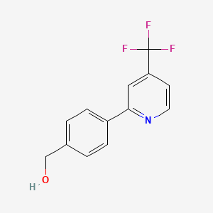 molecular formula C13H10F3NO B6082562 {4-[4-(trifluoromethyl)-2-pyridinyl]phenyl}methanol 