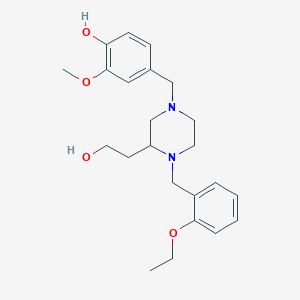 molecular formula C23H32N2O4 B6082598 4-{[4-(2-ethoxybenzyl)-3-(2-hydroxyethyl)-1-piperazinyl]methyl}-2-methoxyphenol 