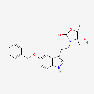 3-{2-[5-(benzyloxy)-2-methyl-1H-indol-3-yl]ethyl}-4-hydroxy-4,5,5-trimethyl-1,3-oxazolidin-2-one