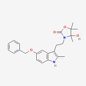 3-{2-[5-(benzyloxy)-2-methyl-1H-indol-3-yl]ethyl}-4-hydroxy-4,5,5-trimethyl-1,3-oxazolan-2-one