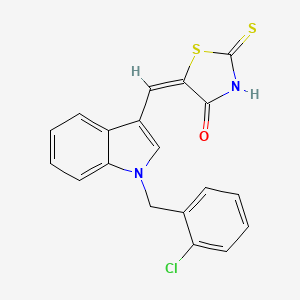 molecular formula C19H13ClN2OS2 B6082656 5-{[1-(2-chlorobenzyl)-1H-indol-3-yl]methylene}-2-thioxo-1,3-thiazolidin-4-one 