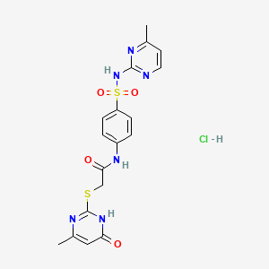 molecular formula C18H19ClN6O4S2 B6082659 2-[(4-methyl-6-oxo-1,6-dihydro-2-pyrimidinyl)thio]-N-(4-{[(4-methyl-2-pyrimidinyl)amino]sulfonyl}phenyl)acetamide hydrochloride 