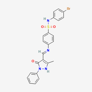 N-(4-bromophenyl)-4-{[(3-methyl-5-oxo-1-phenyl-1,5-dihydro-4H-pyrazol-4-ylidene)methyl]amino}benzenesulfonamide