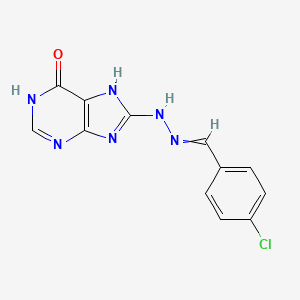 molecular formula C12H9ClN6O B6082699 4-chlorobenzaldehyde (6-oxo-6,9-dihydro-1H-purin-8-yl)hydrazone 