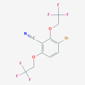 molecular formula C11H6BrF6NO2 B060827 3-Bromo-2,6-bis(2,2,2-trifluoroethoxy)benzonitrile CAS No. 175204-13-4