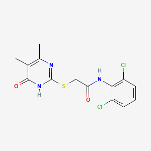 molecular formula C14H13Cl2N3O2S B6082708 N-(2,6-dichlorophenyl)-2-[(4,5-dimethyl-6-oxo-1,6-dihydro-2-pyrimidinyl)thio]acetamide 