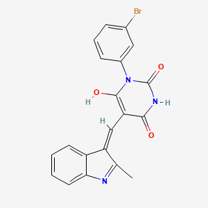 molecular formula C20H14BrN3O3 B6082713 1-(3-bromophenyl)-5-[(2-methyl-1H-indol-3-yl)methylene]-2,4,6(1H,3H,5H)-pyrimidinetrione 