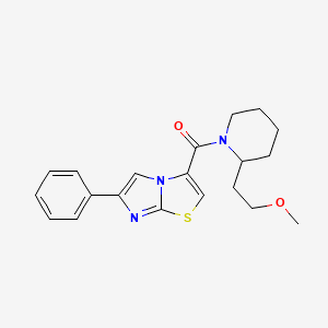 molecular formula C20H23N3O2S B6082721 3-{[2-(2-methoxyethyl)-1-piperidinyl]carbonyl}-6-phenylimidazo[2,1-b][1,3]thiazole 