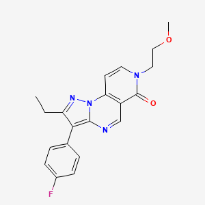 molecular formula C20H19FN4O2 B6082735 2-ethyl-3-(4-fluorophenyl)-7-(2-methoxyethyl)pyrazolo[1,5-a]pyrido[3,4-e]pyrimidin-6(7H)-one 