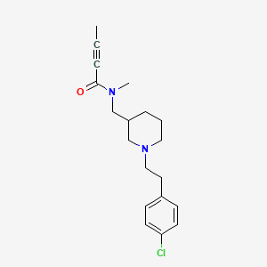 molecular formula C19H25ClN2O B6082737 N-({1-[2-(4-chlorophenyl)ethyl]-3-piperidinyl}methyl)-N-methyl-2-butynamide 