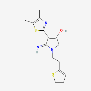 molecular formula C15H17N3OS2 B6082745 4-(4,5-dimethyl-1,3-thiazol-2-yl)-5-imino-1-[2-(thiophen-2-yl)ethyl]-2,5-dihydro-1H-pyrrol-3-ol 