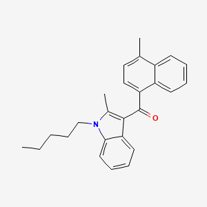 molecular formula C26H27NO B608275 (4-Methyl-1-naphthalenyl)(2-methyl-1-pentyl-1H-indol-3-yl)methanone CAS No. 548461-82-1