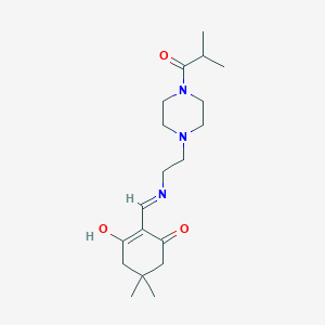 molecular formula C19H31N3O3 B6082751 2-({[2-(4-isobutyryl-1-piperazinyl)ethyl]amino}methylene)-5,5-dimethyl-1,3-cyclohexanedione 