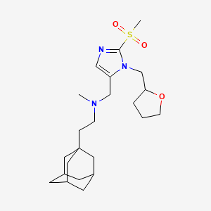 molecular formula C23H37N3O3S B6082758 2-(1-adamantyl)-N-methyl-N-{[2-(methylsulfonyl)-1-(tetrahydro-2-furanylmethyl)-1H-imidazol-5-yl]methyl}ethanamine 