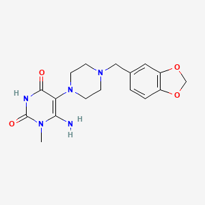 molecular formula C17H21N5O4 B6082778 6-amino-5-[4-(1,3-benzodioxol-5-ylmethyl)-1-piperazinyl]-1-methyl-2,4(1H,3H)-pyrimidinedione 