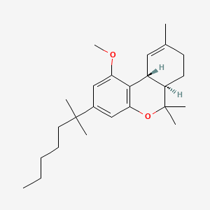 molecular formula C25H38O2 B608279 6H-Dibenzo(b,d)pyran, 3-(1,1-dimethylhexyl)-6a,7,8,10a-tetrahydro-1-methoxy-6,6,9-trimethyl-, (6aR,10aR)- CAS No. 832111-99-6