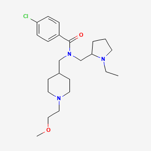 molecular formula C23H36ClN3O2 B6082797 4-chloro-N-[(1-ethyl-2-pyrrolidinyl)methyl]-N-{[1-(2-methoxyethyl)-4-piperidinyl]methyl}benzamide 