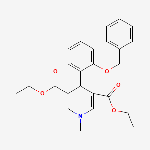 molecular formula C25H27NO5 B6082810 diethyl 4-[2-(benzyloxy)phenyl]-1-methyl-1,4-dihydro-3,5-pyridinedicarboxylate 