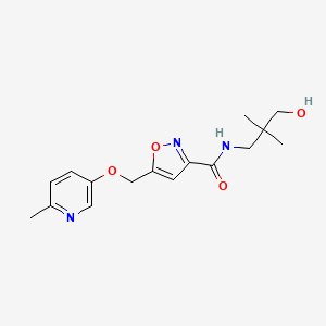 molecular formula C16H21N3O4 B6082817 N-(3-hydroxy-2,2-dimethylpropyl)-5-{[(6-methyl-3-pyridinyl)oxy]methyl}-3-isoxazolecarboxamide 