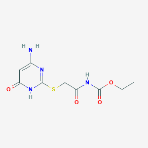 ethyl {[(4-amino-6-oxo-1,6-dihydro-2-pyrimidinyl)thio]acetyl}carbamate