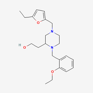 molecular formula C22H32N2O3 B6082856 2-{1-(2-ethoxybenzyl)-4-[(5-ethyl-2-furyl)methyl]-2-piperazinyl}ethanol 