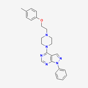 molecular formula C24H26N6O B6082862 4-{4-[2-(4-methylphenoxy)ethyl]-1-piperazinyl}-1-phenyl-1H-pyrazolo[3,4-d]pyrimidine 