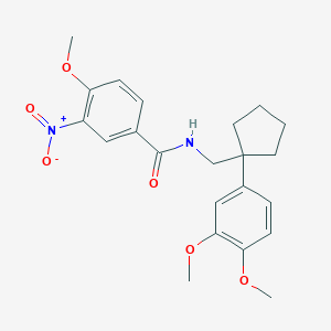molecular formula C22H26N2O6 B6082877 N-{[1-(3,4-dimethoxyphenyl)cyclopentyl]methyl}-4-methoxy-3-nitrobenzamide 