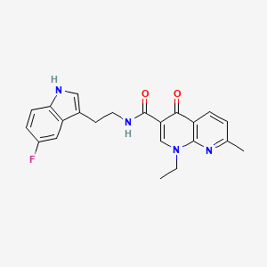 molecular formula C22H21FN4O2 B6082892 1-ethyl-N-[2-(5-fluoro-1H-indol-3-yl)ethyl]-7-methyl-4-oxo-1,4-dihydro-1,8-naphthyridine-3-carboxamide 