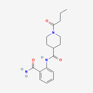 molecular formula C17H23N3O3 B6082916 N-[2-(aminocarbonyl)phenyl]-1-butyryl-4-piperidinecarboxamide 